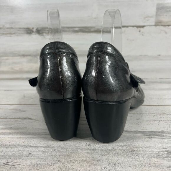 NAOT Pleasure Mary Jane Leather Women's Shoes Padded Heel Metallic Gray EU 40/10 - Picture 3 of 6